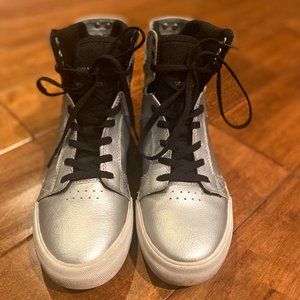 Excellent Condition Unisex Supra Muska 001 Silver Hi-Tops - Barely Worn